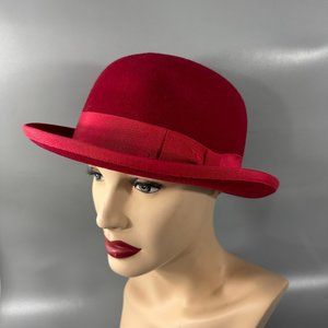 Timely Fashion by Park Royal Brand Women's Red Stingy Brim Pure Wool Fedora, M